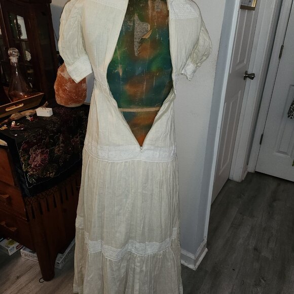 Boho Prom Gown (70s) Handmade - Picture 2 of 3